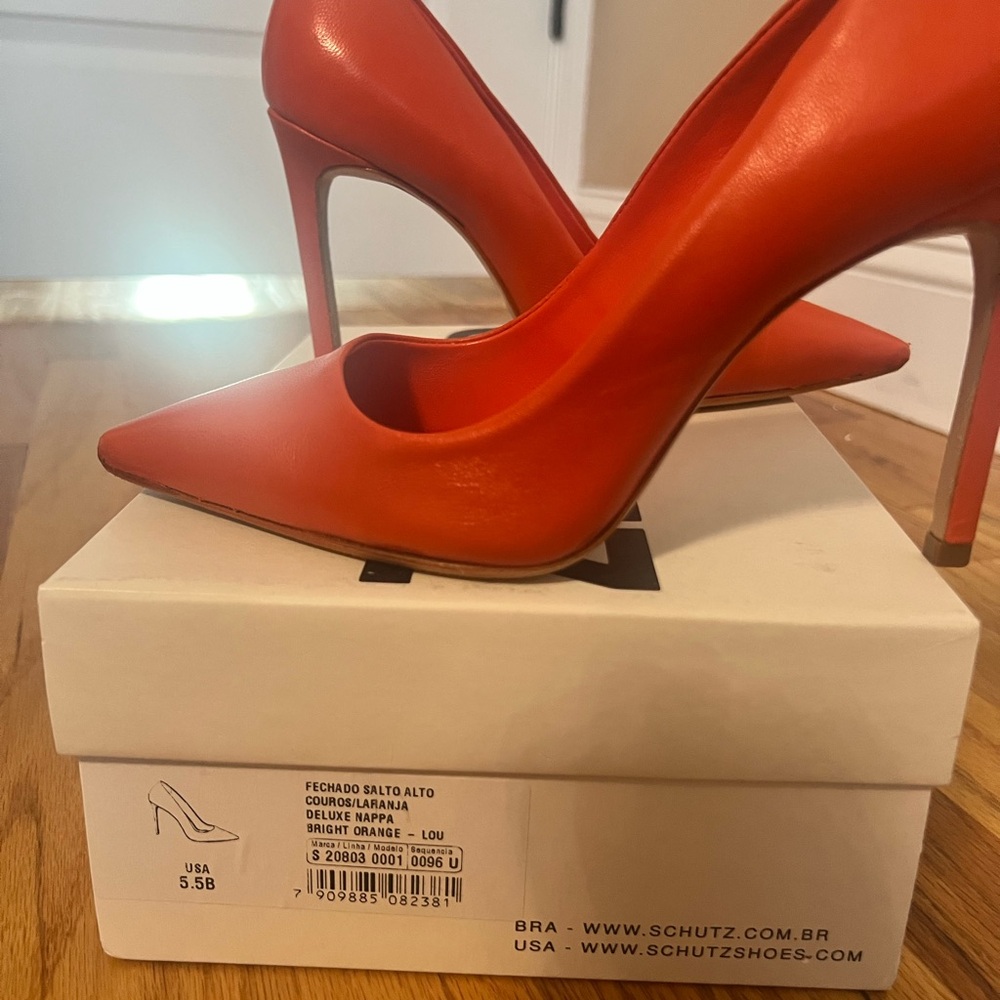 SCHUTZ Orange Stiletto Heels Classic Pumps